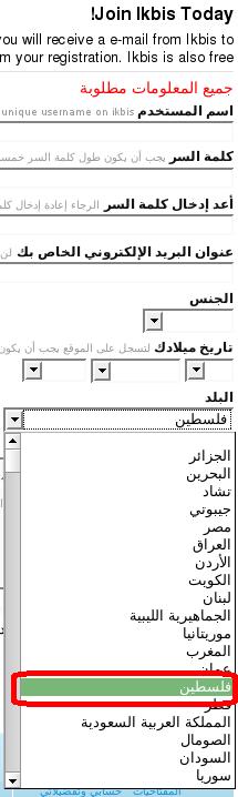 Ikbis Countries List (Arabic)